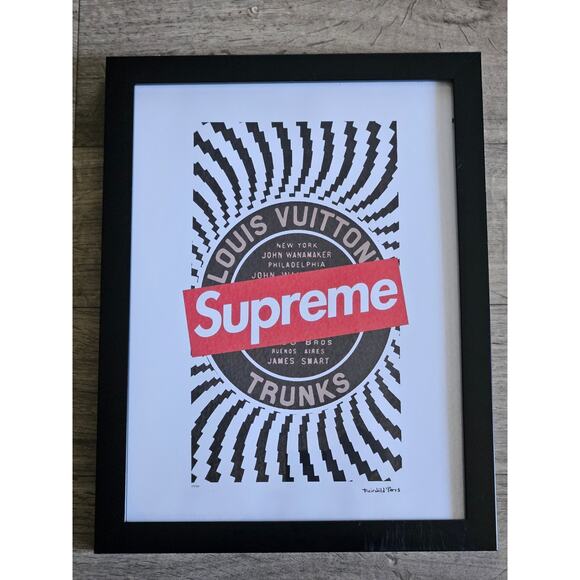 SUPREME X LOUIS VUITTON Print In Metal 18 X 13.5 Frame - Picture 1 of 8